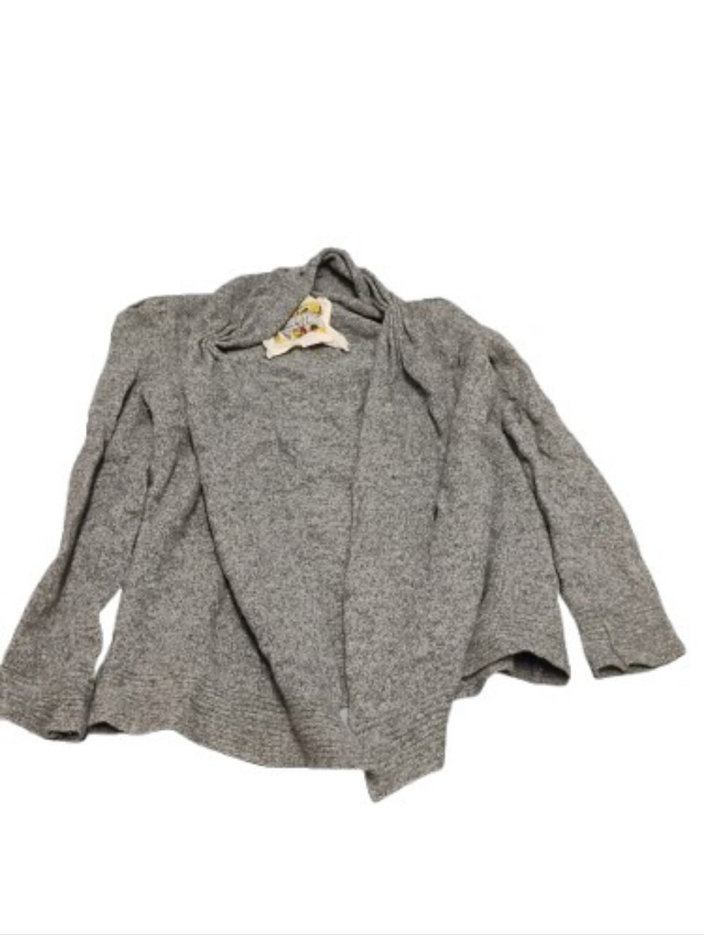 Meguro River Anthropologie 2010s Late 2000s Gray Ruched Open Cardigan Sweater M